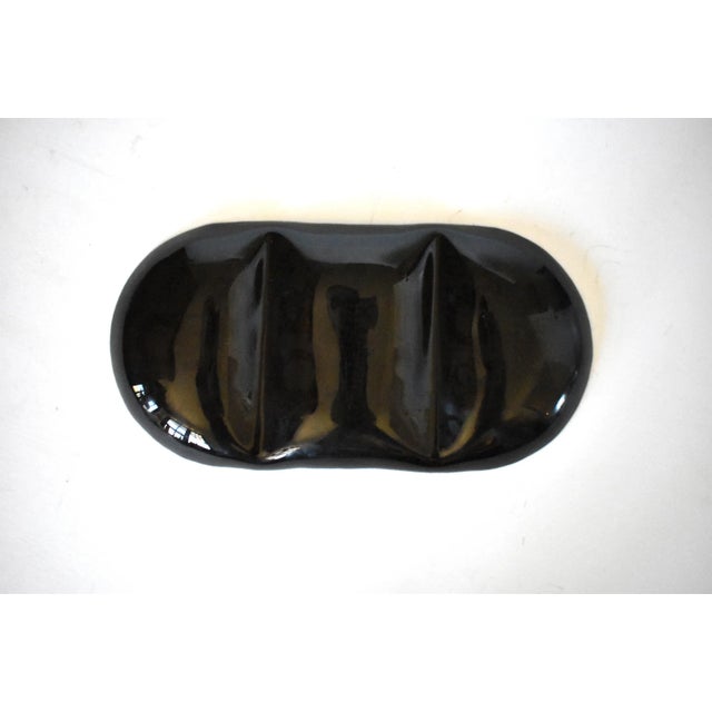 Glass Mid-Century Neoclassical Briard-Style Partitioned Smoke Glass Tray For Sale - Image 7 of 8