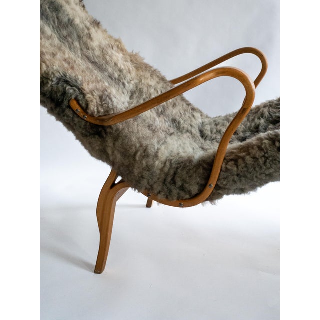 Bruno Mathsson “Pernilla 3 / T-108" lounge chair, designed 1944, this example stamped "Firma Karl Mathsson" Sweden, 1977....