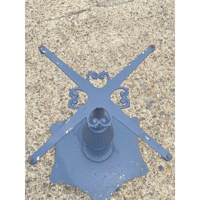 Vintage Cast Aluminum Hollywood Regency Outdoor Table Pedestal Base For Sale In Philadelphia - Image 6 of 10
