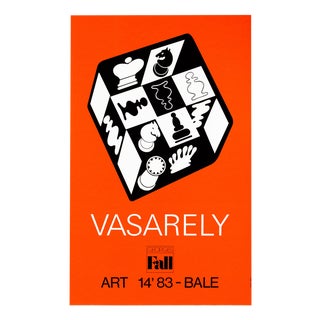 Victor Vasarely, Red Chess Set, Lithograph For Sale