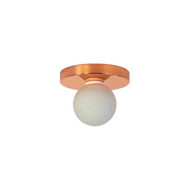 Globe Flush Mount Copper, 3 Inch Glass Globe, by Research.Lighting, Modern, Minimal For Sale - Image 4 of 5