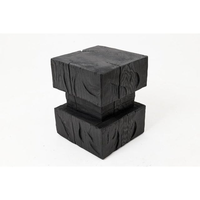 Sculptural Hardwood Side Table by Logniture For Sale - Image 6 of 11