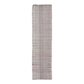 Vintage Chaput Kilim Wool Runner With Textural Stripes by Rug & Kilim, 1950-1959 For Sale