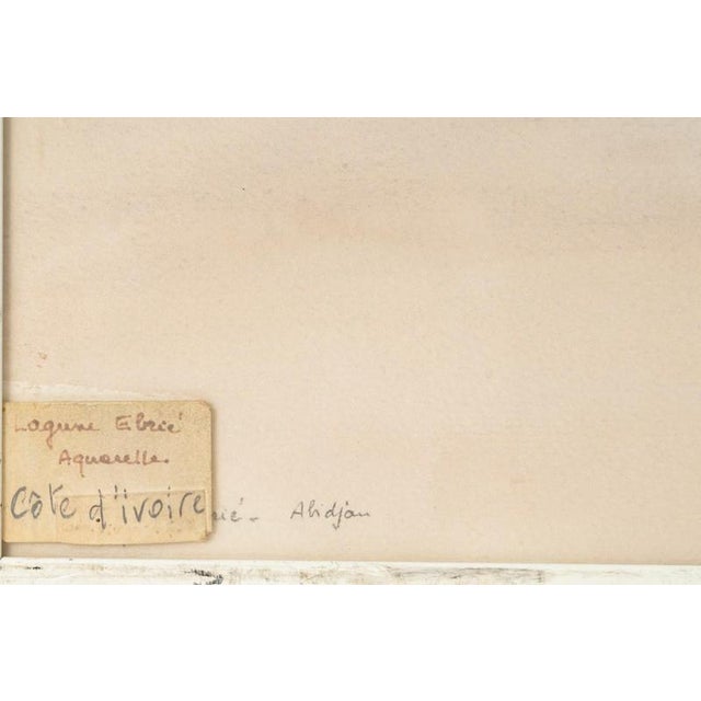 Paper Evelyne Luez, Landscape Composition, Watercolor on Paper, Framed For Sale - Image 7 of 8