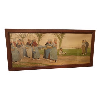 Henri Cassiers, Large Art Nouveau Scene, 1890s-1910s, Lithograph For Sale