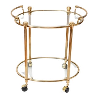 Brass and Glass Cocktail Butler For Sale