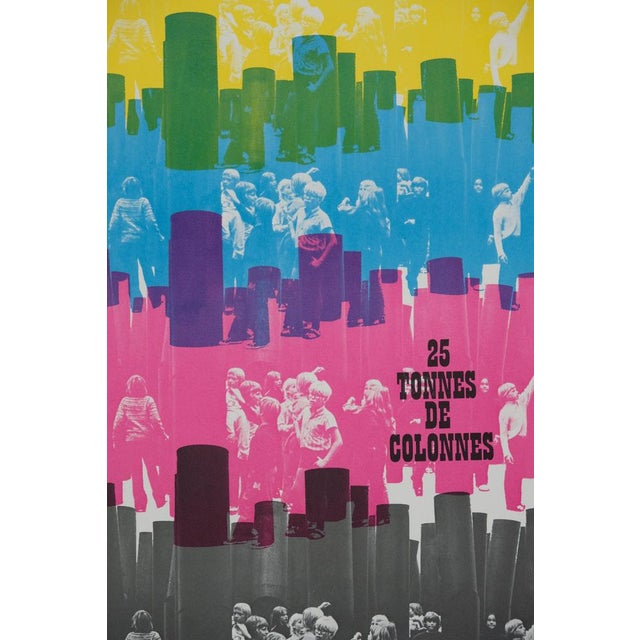 Pol Bury (1922-2005) 25 Tons of Columns Color lithographic poster On poster paper, 39 x 71 cm (approx. 15 x 28 inches)...