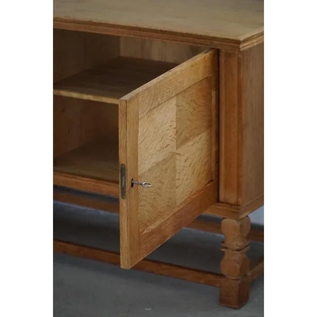 Mid-Century Modern Danish Brutalist Sideboard in Oak, 1950s For Sale - Image 9 of 18