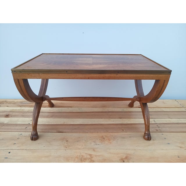 Wood 1970s Mid-Century Coffee Table With Goat Feet For Sale - Image 7 of 14