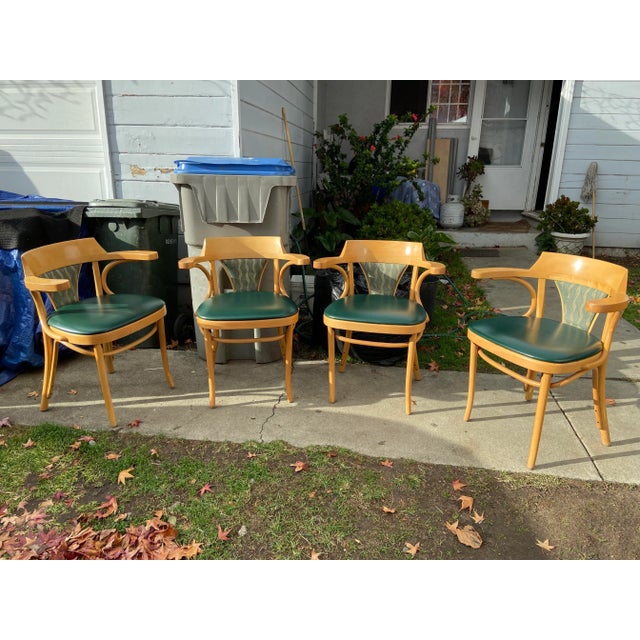2000s Thonet Style Beech Bentwood Armchairs Set of 4 For Sale - Image 9 of 12