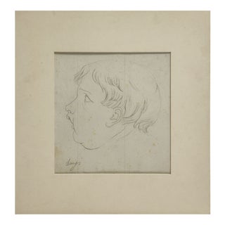 Period Italian Child Portrait Pencil Drawing For Sale