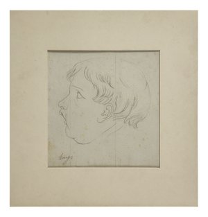 Period Italian Child Portrait Pencil Drawing