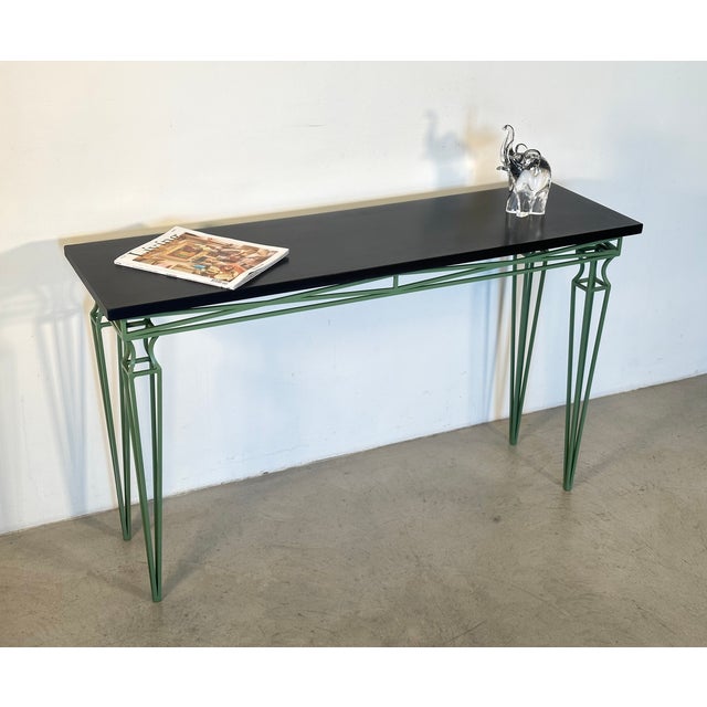 1980s Vintage Lacquered Iron Console, 1980s For Sale - Image 5 of 13