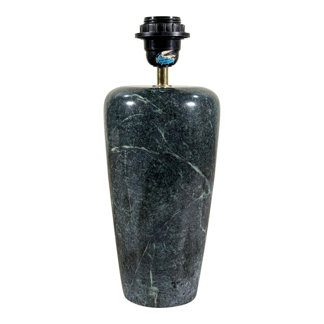 Vintage Italian Mid Century Green Marble Table Lamp For Sale