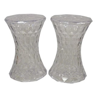 Marcel Wanders for Kartell Italy Clear Pmma Hourglass "Stone" Stool - A Pair For Sale