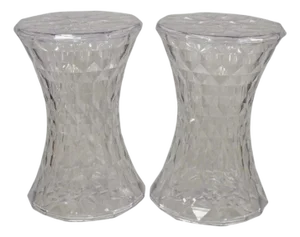 Marcel Wanders for Kartell Italy Clear Pmma Hourglass "Stone" Stool - A Pair