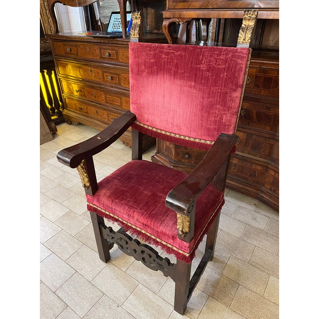 Brown Velvet High Chairs, Set of 4 For Sale - Image 8 of 11