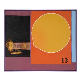 "Danger" - Original Modernist Oil Painting on Canvas by Jean Hyson For Sale