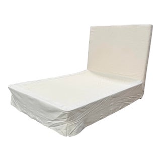 Queen Size Restoration Hardware Linen Headboard For Sale