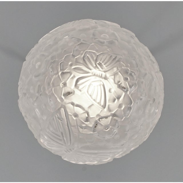 Silver French Art Deco Flush Mount by Hettier & Vincent - 1930 France For Sale - Image 8 of 10