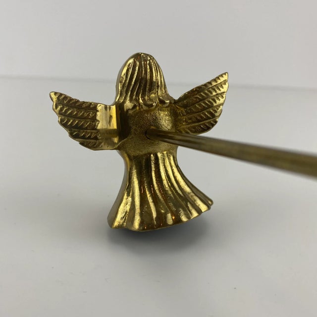 English Vintage 1970s Brass Angel Candle Snuffer For Sale - Image 3 of 5