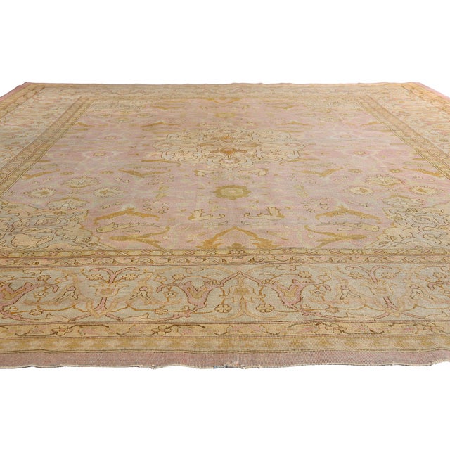 French Provincial Antique Indian Agra Rug, 10'10 X 13'08 For Sale - Image 3 of 10