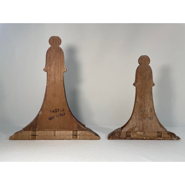 1950s Vintage Italian Wooden Wall Shelf Brackets - A Pair For Sale - Image 10 of 12
