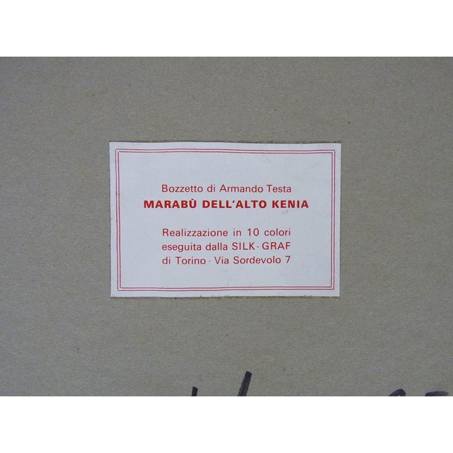 Pink Armando Testa, Marabu dell'alto Kenia, Silkscreen Print, 1976 For Sale - Image 8 of 10