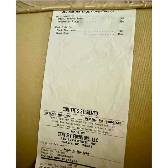 Century Furniture French Style Upholstered Settee For Sale - Image 13 of 13