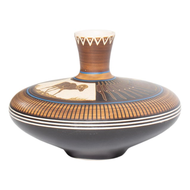William Yazzie 1984 Navajo Pottery Vase For Sale