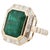 Emerald Art deco style Natural Zambian high quality Emerald & diamond ring in 18k gold For Sale - Image 8 of 18