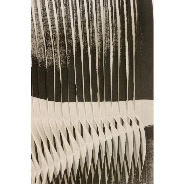 2010s Charcoal and White Textured Board with Pleated Wave Effect For Sale - Image 5 of 13