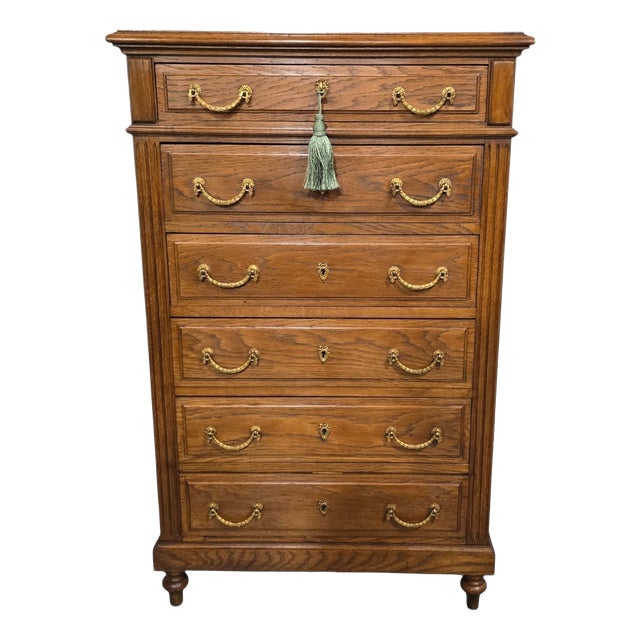Antique French Oak Chest of Drawer, 1900 For Sale