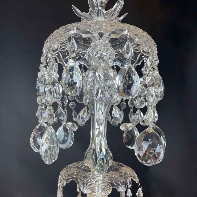 1950s Eight-Light Bohemian Crystal Chandelier, 1950 For Sale - Image 5 of 10