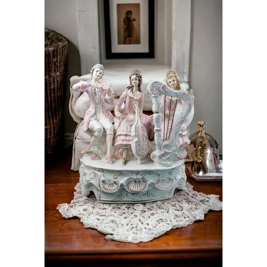 Large Figurine Group of Court Musicians from Capodimonte, 1950s