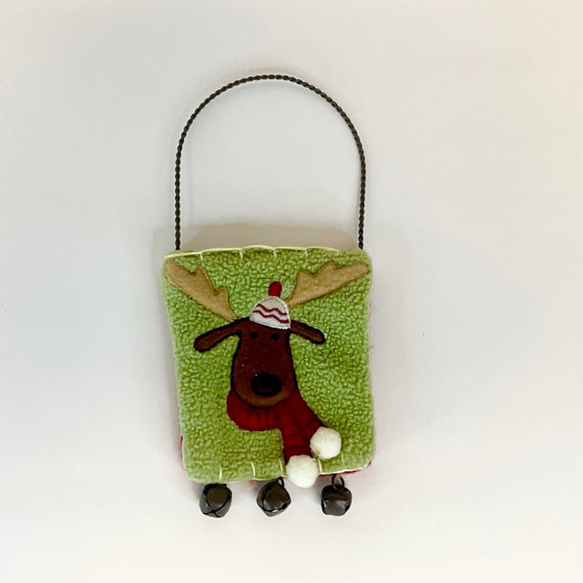 Boho Chic 1980s Vintage Boho Chic Arts & Crafts Christmas Reindeer Door Hanger. For Sale - Image 3 of 8