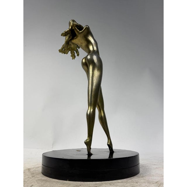 Walter Pugni, Fortune Sculpture, 1980s, Gold-Plated Bronze For Sale - Image 6 of 18