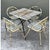 Light Yellow Vintage MCM Hoop Folding Wrought Iron Table and Chairs For Sale - Image 8 of 12