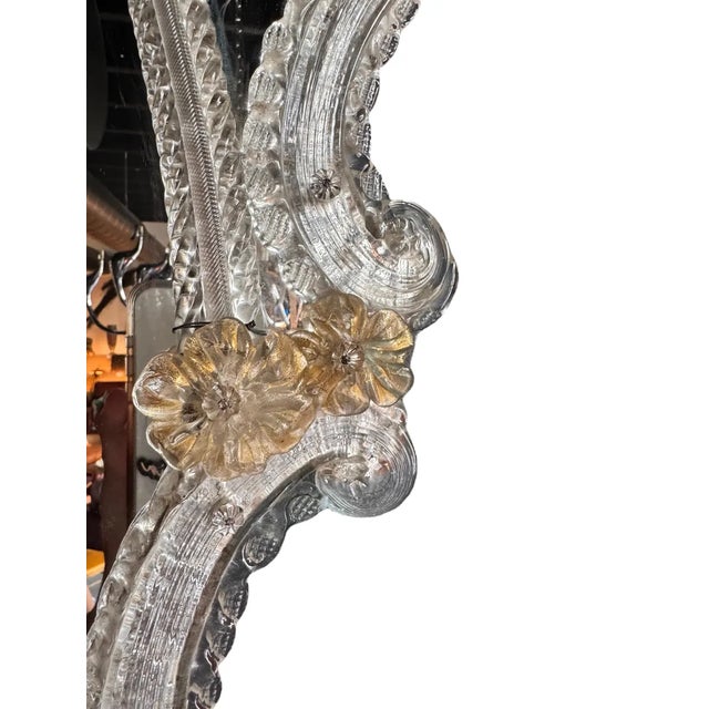 Glass Early 20th Century Venetian Murano Art Glass Girandole Mirror For Sale - Image 7 of 15
