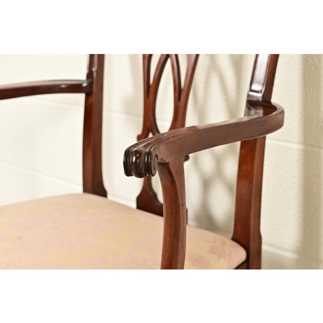 Baker Furniture Style Chippendale Carved Mahogany Dining Chairs, Set of Six For Sale - Image 11 of 15