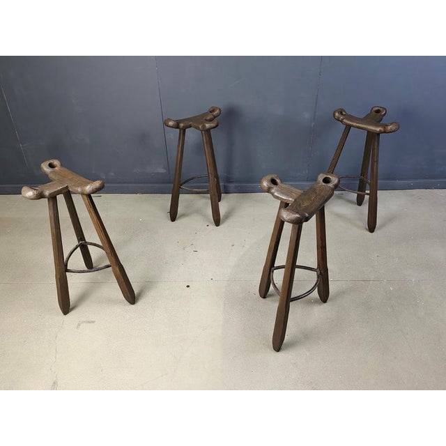 Vnitage Brutalist Bar Stools, 1960s, Set of 4 For Sale - Image 6 of 13