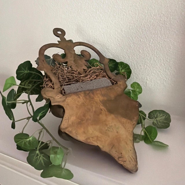 Mid-Century Modern Vintage Brass Decorative Wall Scone and Brass Candle Holder For Sale - Image 3 of 5
