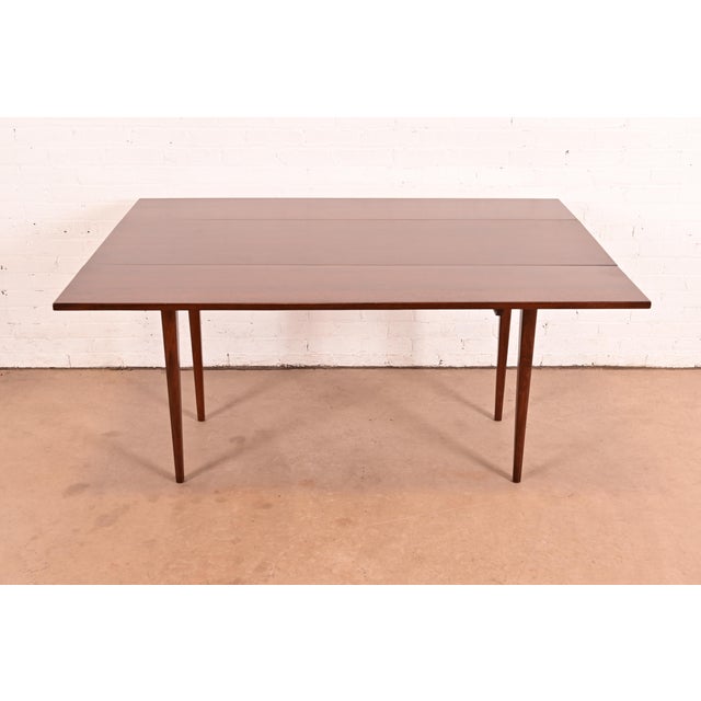 Mid-Century Modern Jack Cartwright for Founders Mid-Century Modern Walnut Drop-Leaf Harvest Dining Table, Newly Refinished For Sale - Image 3 of 14