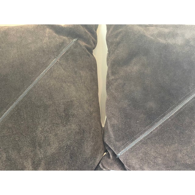Animal Skin Pair Pony Hide Fur Pillows Suede With Suede Leather For Sale - Image 7 of 7