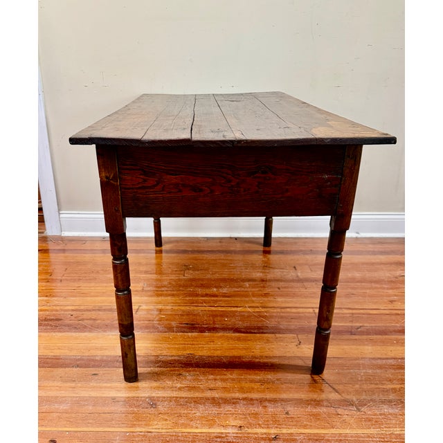 Wood 19th Century Early American Primitive Pine Tavern or Huntboard Table For Sale - Image 7 of 14