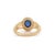 1.12ct Blue Sapphire & Diamond Bezel Chunky Ring 14k Yellow Gold Size 5 For Sale - Image 9 of 17