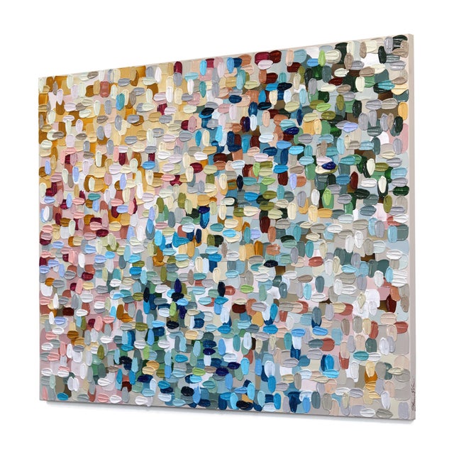 Contemporary Floating - Original Textural Abstract Acrylic Painting on Canvas by Shiri Phillips For Sale - Image 3 of 9