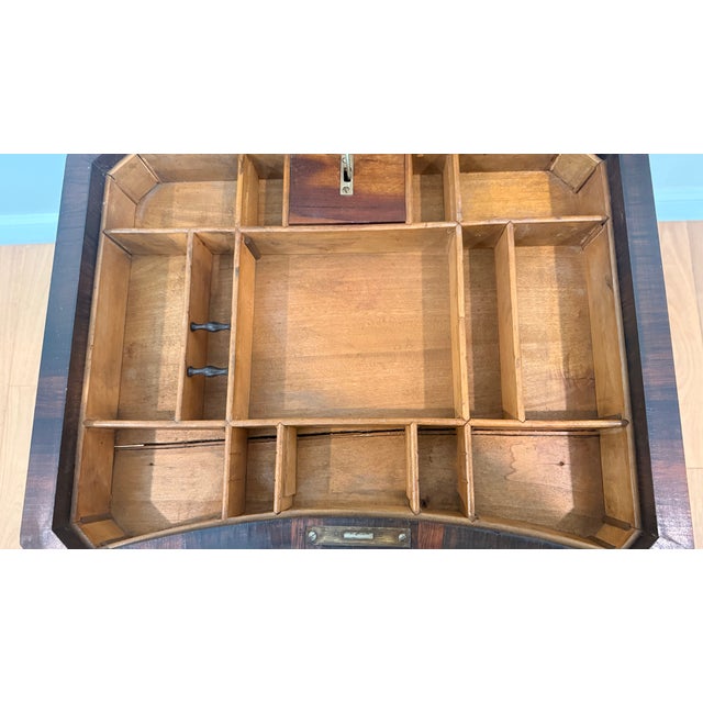 Early 20th Century Inlaid Mahogany Federal Style Sewing / Work Table With Lyre Base For Sale - Image 11 of 12