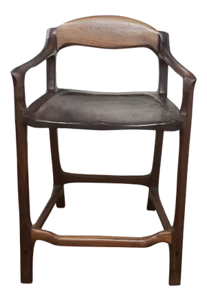 Contemporary Brown Sculpted Bar Stool