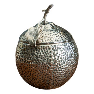 Italian Orange Shaped Silver Ice Bucket For Sale